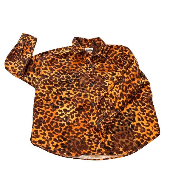 Native Youth Oversized Shacket in Bright Leopard Print, Sz L - Picture 9 of 11